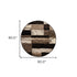 12' Black Brown And Beige Patchwork Runner Rug